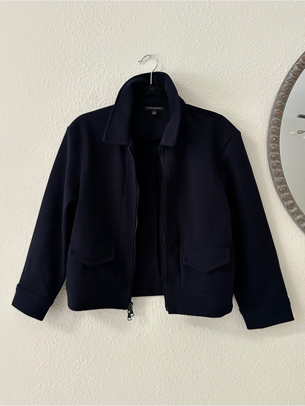 Banana Republic Dark Navy Zip-Front  Bomber Jacket - Picture 7 of 8